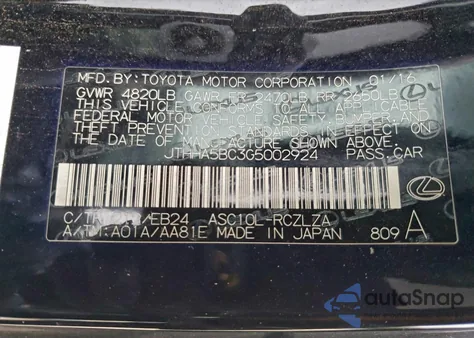 2016 Lexus Rc 200T z USA, uszkodzony, nr VIN JTHHA5BC3G5002924